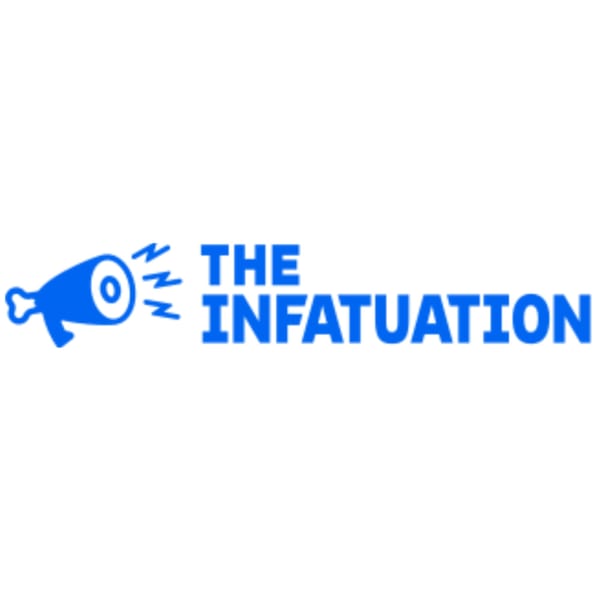 The Infatuation logo, a blue megaphone with sound waves next to the words "THE INFATUATION".