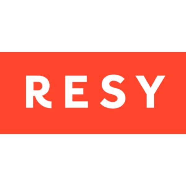 The word "RESY" in white capital letters on a vibrant red background.
