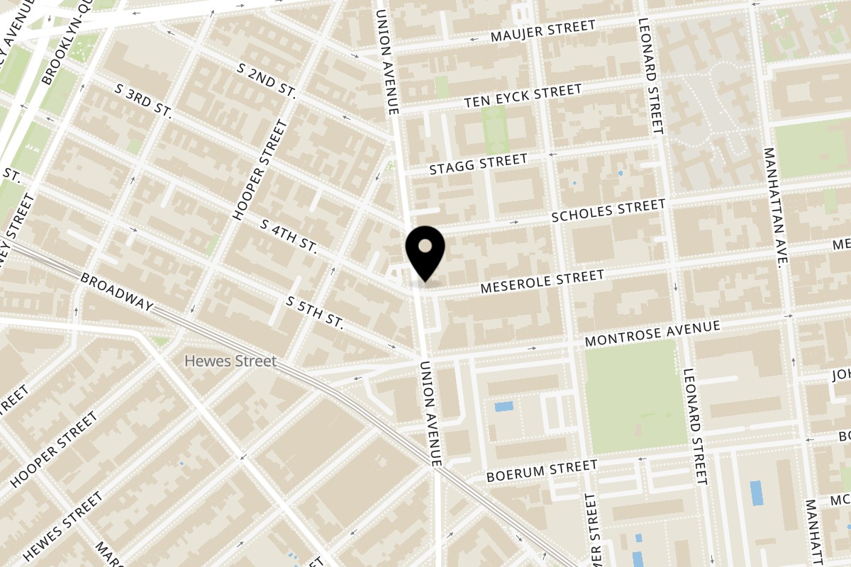 Map showing the location of HAAM Caribbean Plant Cuisine on 234 Union Ave in Brooklyn